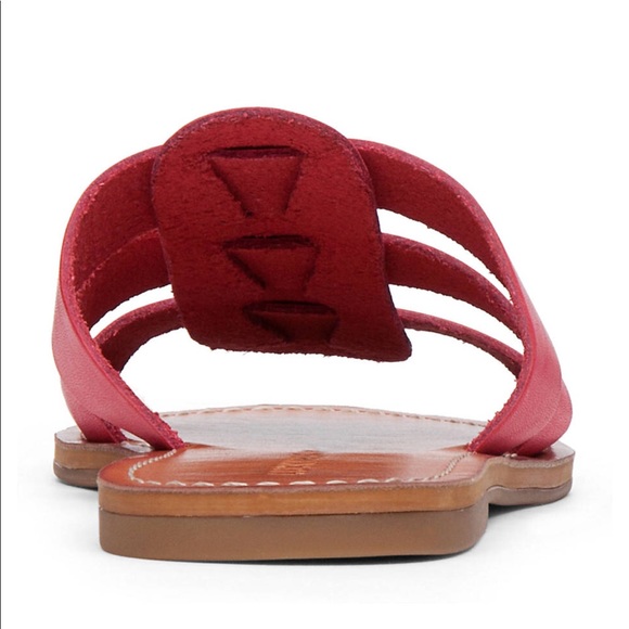 Pink Genuine Leather Slide Flat Sandals - Picture 6 of 7